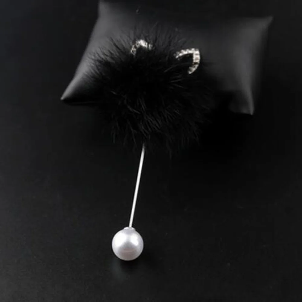 Korean Fur Unique Rabbit Ears Pearl Brooch Pins Wool Ball Brooch Pin Sweater Collar Charm Accessories Women Fashion Jewelry Korean Fur Unique Rabbit Ears Pearl Brooch Pins Wool Ball Brooch Pin Sweater Collar Charm Accessories Women Fashion Jewelry