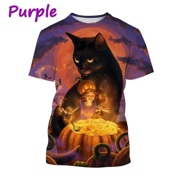New Black Cat 3D Graphic T Shirt Cartoon Animal Cat Printing Round Neck Short Sleeve Halloween Men's Women's Fashion Casual Tops
New Black Cat 3D Graphic T Shirt Cartoon Animal Cat Printing Round Neck Short Sleeve Halloween Men's Women's Fashion Casual Tops