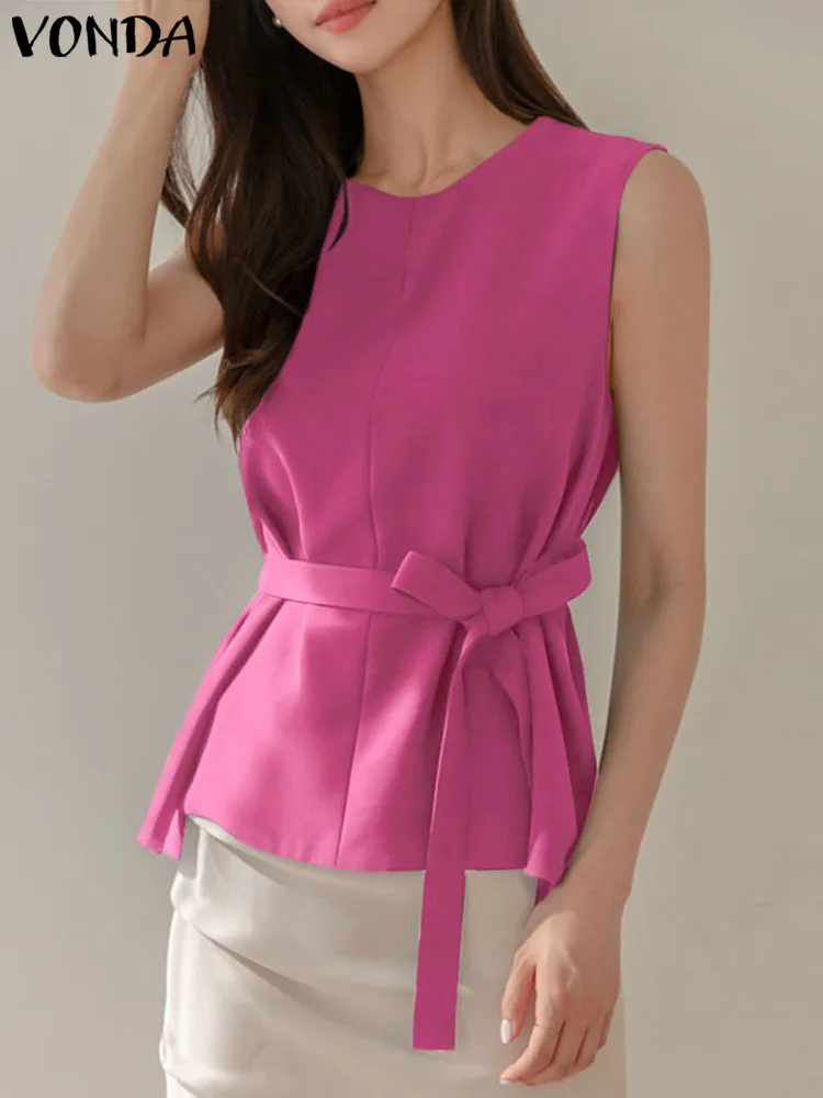 Sleeveless Shirts 2024 Fashion Women Casual Solid Color Blouses Summer Tops VONDA Vintage Sleeveless Blusas Feminina Shirts
Sleeveless Shirts 2024 Fashion Women Casual Solid Color Blouses Summer Tops VONDA Vintage Sleeveless Blusas Feminina Shirts
