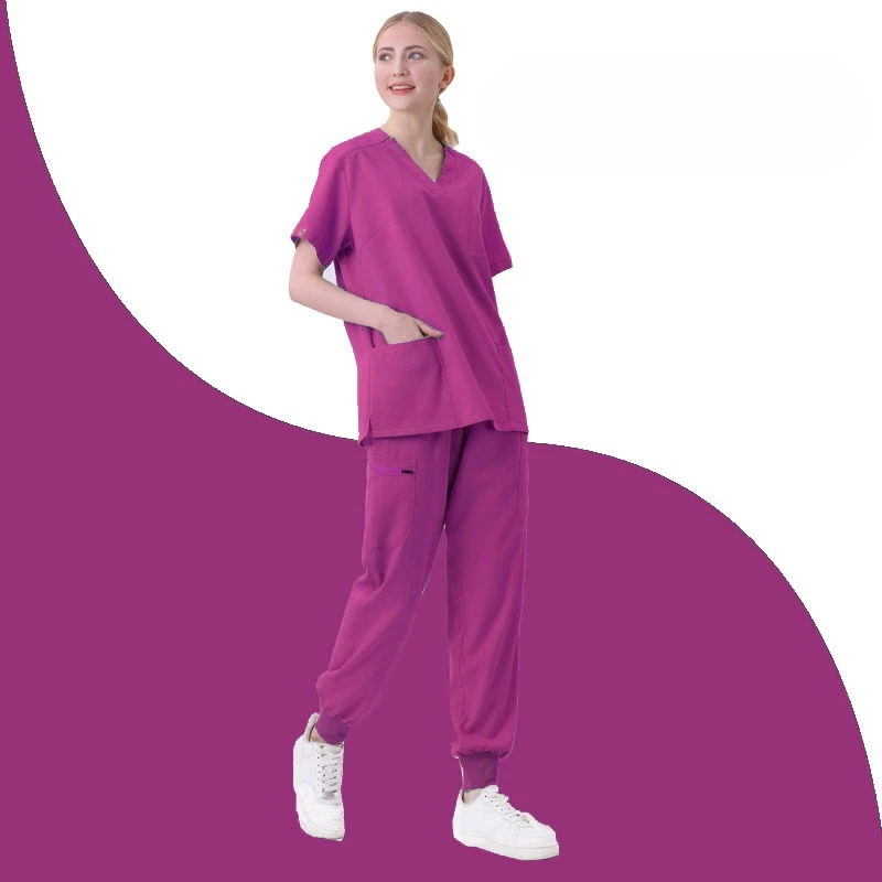 

Wholesale Of Elastic Surgical V-neck Short Sleeved Hospital Nurse Clothing For Women Korean Version Scrub Set