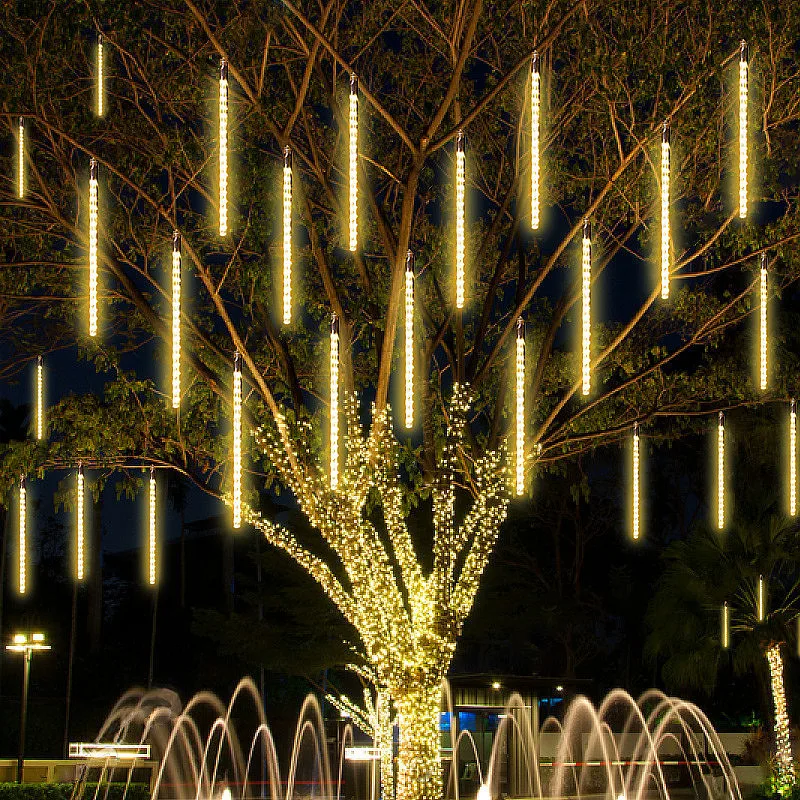 30/50cm Outdoor LED Meteor Shower Lights Falling Rain Drop Fairy String Lights for Christmas Party Garden Holiday Decorations
30/50cm Outdoor LED Meteor Shower Lights Falling Rain Drop Fairy String Lights for Christmas Party Garden Holiday Decorations