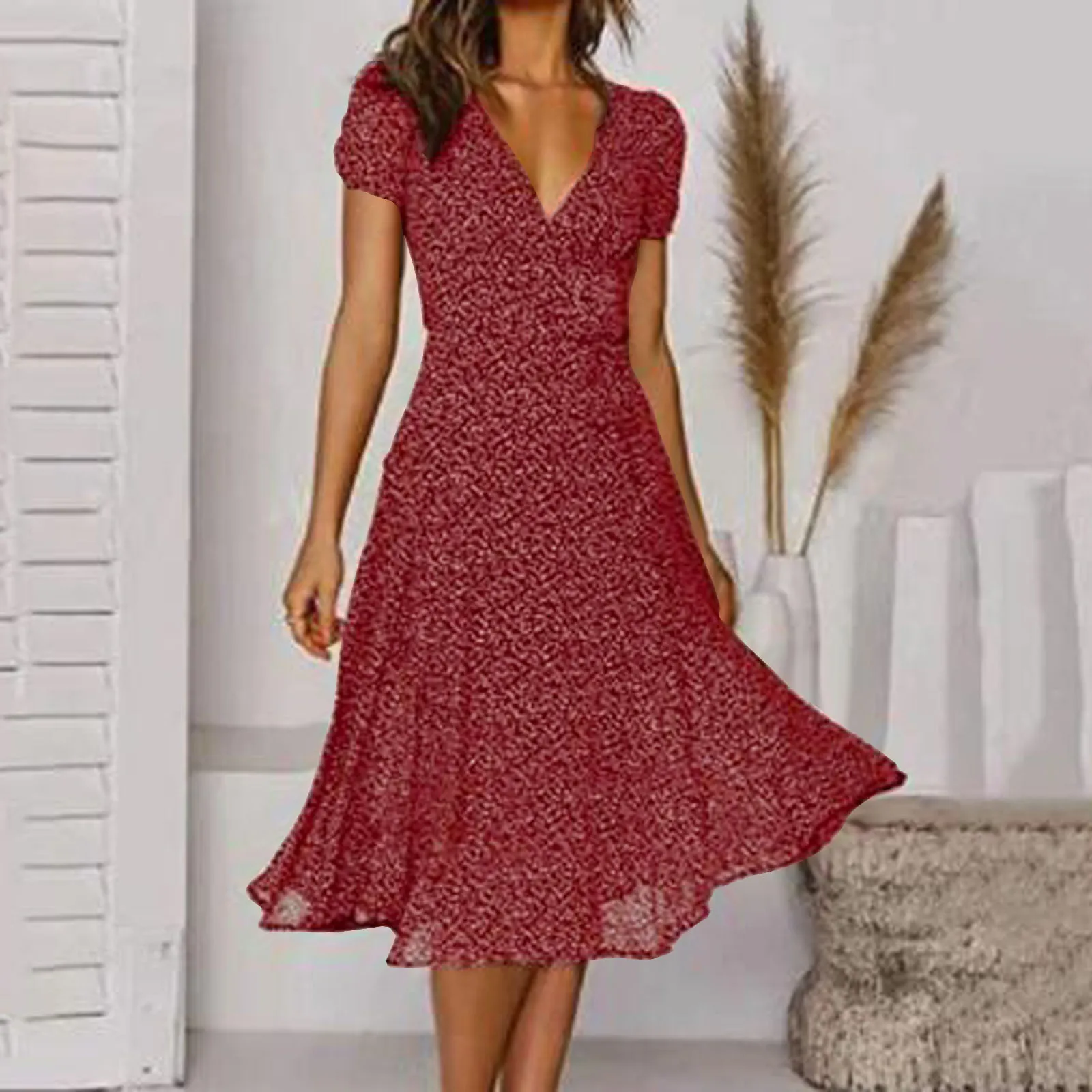 Chic Appliques Dot Long Dress Deep V-Neck Sweet Vestidos Elegant A-Line Loose Women Retro Party Dresses
Chic Appliques Dot Long Dress Deep V-Neck Sweet Vestidos Elegant A-Line Loose Women Retro Party Dresses