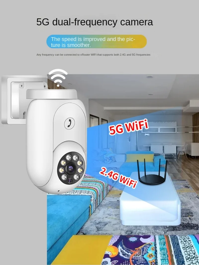 Wireless Network WiFi High-definition 5G Dual Frequency Monitoring Camera Automatic Tracking of Mobile Phone Remote Monitor
Wireless Network WiFi High-definition 5G Dual Frequency Monitoring Camera Automatic Tracking of Mobile Phone Remote Monitor
