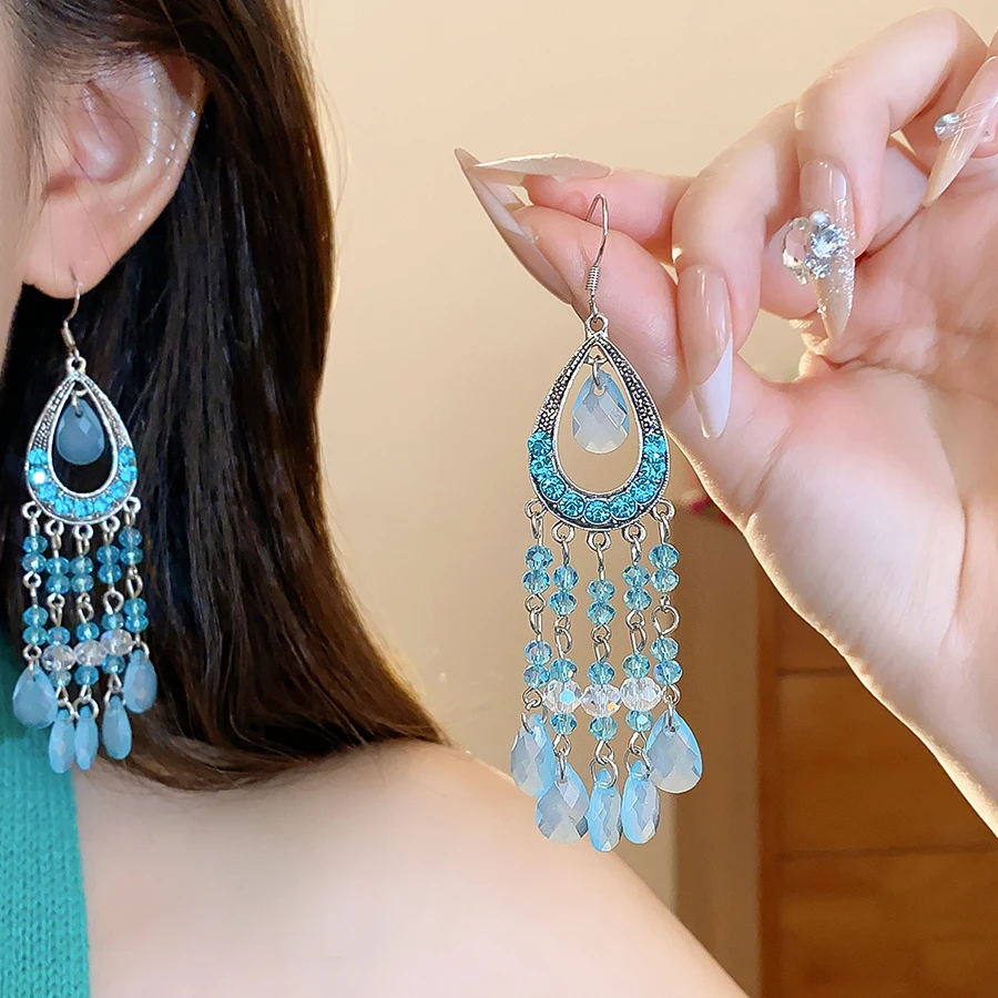 Vintage Temperament Purple Crystal Water Drop Earrings for Women Ethnic Long Handmade Dangle Earring Female Jewelry 1 Mallzona Se21ed102df104826b6e617f75c242b7dv Vintage Temperament Purple Crystal Water Drop Earrings for Women Ethnic Long Handmade Dangle Earring Female Jewelry Mallzona