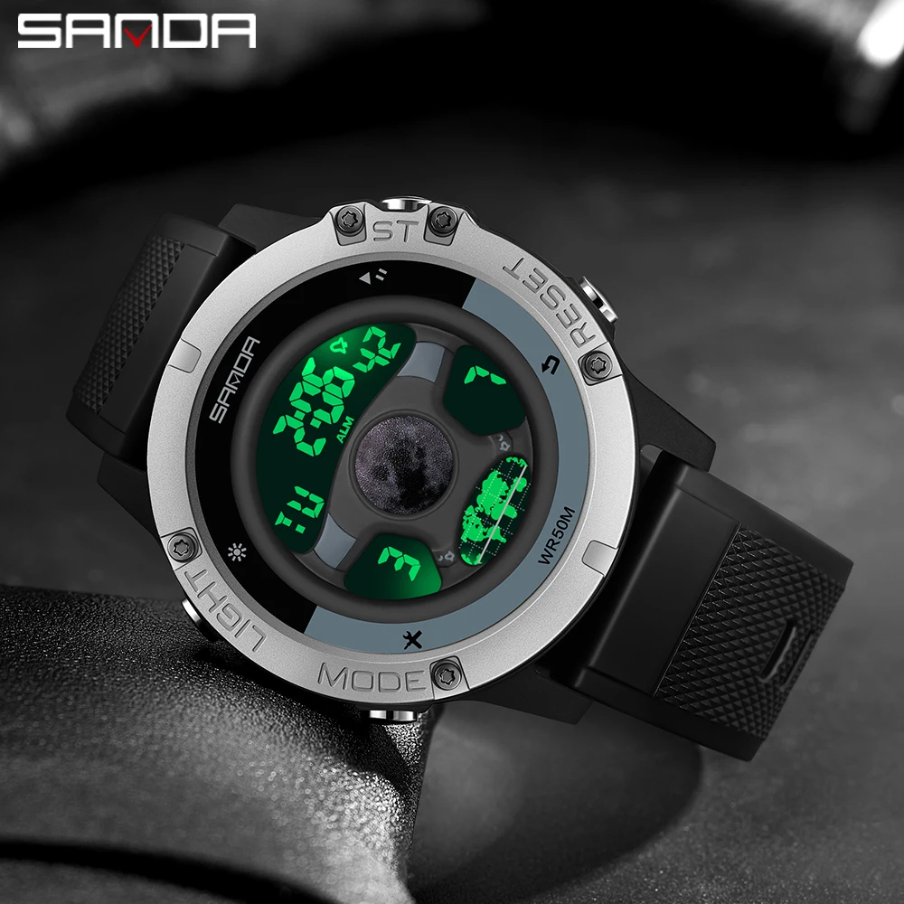 SANDA 9024 Steering Wheel Design Outdoor Sport Watch Men Multifunction Watches Alarm Clock 5Bar Waterproof Digital Reloj Hombre
SANDA 9024 Steering Wheel Design Outdoor Sport Watch Men Multifunction Watches Alarm Clock 5Bar Waterproof Digital Reloj Hombre