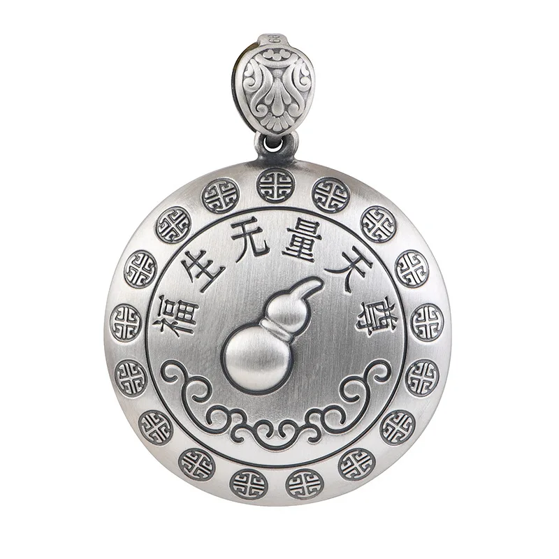 999 foot silver calabash Buddha born infinite Tianzun Taiji figure silver pendant
999 foot silver calabash Buddha born infinite Tianzun Taiji figure silver pendant
