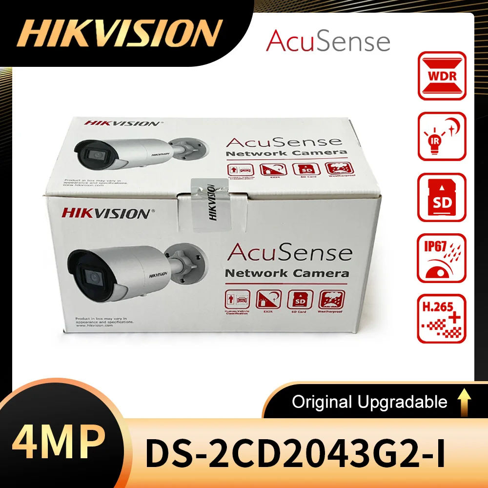 

Original Hikvision DS-2CD2043G2-IU 4MP POE IR WDR Built-in Mic AcuSense Fixed Bullet Network CCTV IP Camera DS-2CD2043G2-I