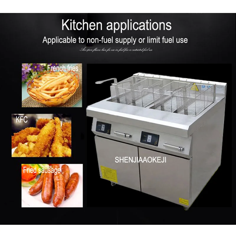 

Electric deep fryer double cylinder fryer commercial chicken fryer Stainless steel French fries electric fryers 380V