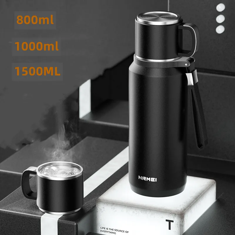 

Double Wall Stainles Steel Water Bottle Thermos Bottle Keep Hot and Cold Insulated Vacuum Flask Large Cup Mugs for Coffee