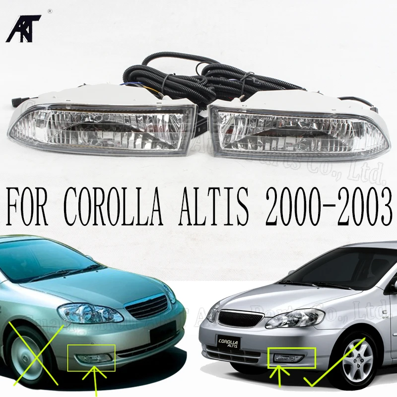 

Fog Light TY060 for toyota COROLLA ALTIS 2000-2003 Car Front Bumper Light Chrome Fog Lamp Cover Fog Lights