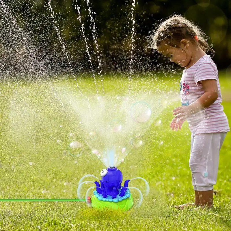 

Octopus Bubble Machine Cute Octopus Water Sprinkler Bubble Blower Safe Cartoon Sprinkler Toy Bubble Maker Funny For Yards Lawns