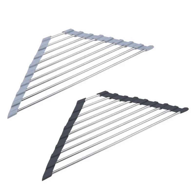 Sink Triangle Dish Drying Rack Stainless Steel Rolling Sponge Holder Foldable Dish Drainer Faucet Shelf Kitchen Organizer
Sink Triangle Dish Drying Rack Stainless Steel Rolling Sponge Holder Foldable Dish Drainer Faucet Shelf Kitchen Organizer