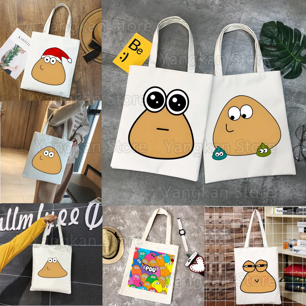 Многоразовая сумка для покупок Pou, женские холщовые сумки-тоуты, эко-сумка с принтом, Мультяшные сумки-шопперы через плечо
Многоразовая сумка для покупок Pou, женские холщовые сумки-тоуты, эко-сумка с принтом, Мультяшные сумки-шопперы через плечо
