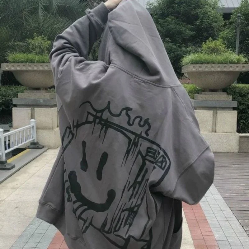 Gothic Hoodie Women Harajuku Anime Print Long Sleeve Zip Up Tracksuit Cotton Streetwear Oversized Hip Hop Coat Grey Sweatshirts
Gothic Hoodie Women Harajuku Anime Print Long Sleeve Zip Up Tracksuit Cotton Streetwear Oversized Hip Hop Coat Grey Sweatshirts