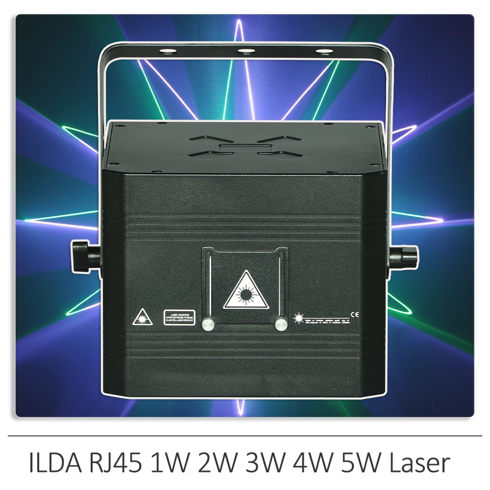 

1W 2W 3W 4W 5W Laser Light With ILDA RJ45 3D Animation Beam Pattern Scanner Effect Lights DMX512 For DJ Disco Party Satge Effect