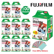 Fujifilm Instax Mini Film White 10 20 40 60 80 100 Sheets For FUJI Instant Photo Camera Mini 12/11 Mini 9 8 7s 70 90 Film Camera