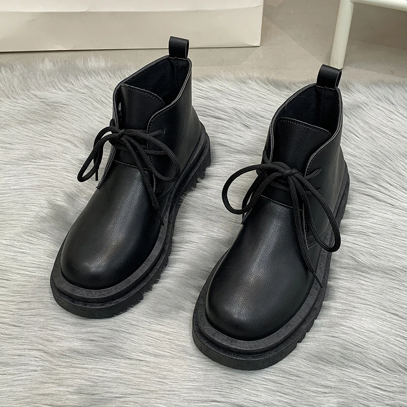Женские ботинки COZOK wowen, новинка осень-зима 2022, ботильоны на толстой подошве в британском стиле, Универсальные ботинки на шнуровке с круглым носком
Женские ботинки COZOK wowen, новинка осень-зима 2022, ботильоны на толстой подошве в британском стиле, Универсальные ботинки на шнуровке с круглым носком