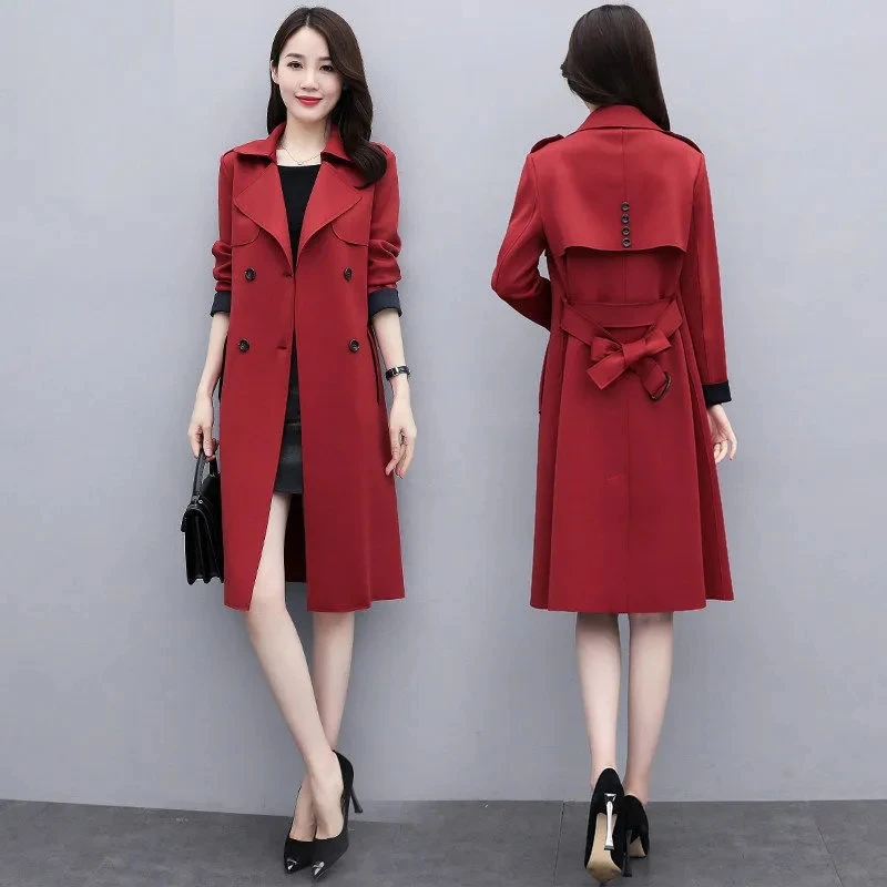 Women's Windbreaker With Belt Long Over The Knee Ladies High-end 2023Tide all-match Autumn Clothes New Fashion Jacket Women M553
Women's Windbreaker With Belt Long Over The Knee Ladies High-end 2023Tide all-match Autumn Clothes New Fashion Jacket Women M553