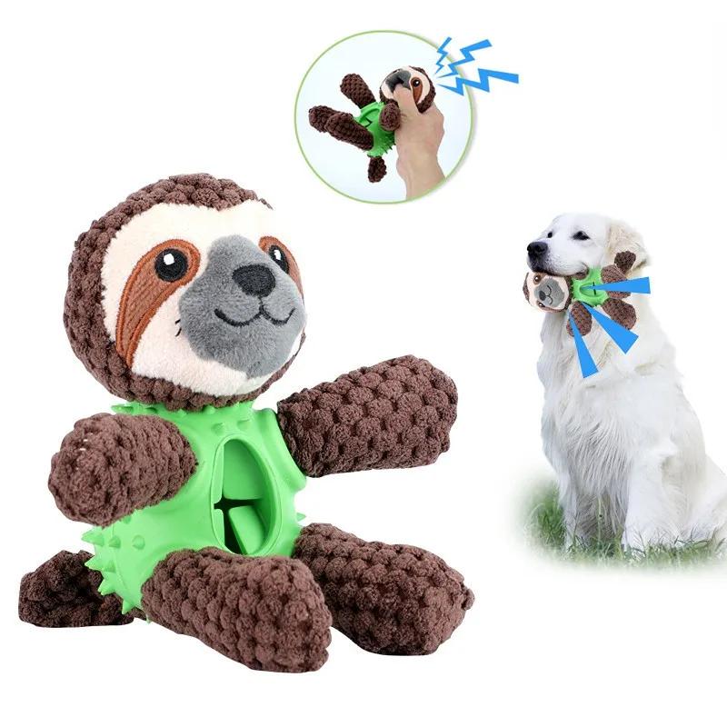 Плюшевая игрушка для домашних животных со звуком, Умная игрушка для чистки зубов и утечки еды, Интерактивная игрушка с защитой от укусов для щенков 
Плюшевая игрушка для домашних животных со звуком, Умная игрушка для чистки зубов и утечки еды, Интерактивная игрушка с защитой от укусов для щенков