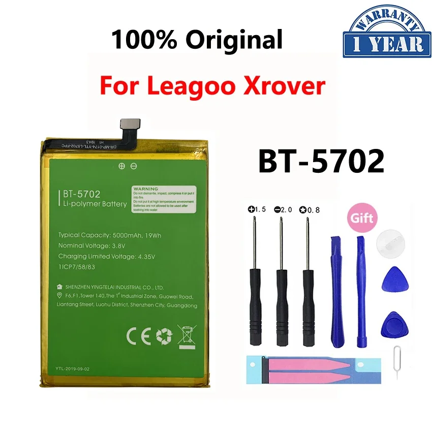 

100% Оригинальный аккумулятор 5000 мАч для Leagoo Xrover BT-5702 BT5702, сменные батареи для телефона, батарея