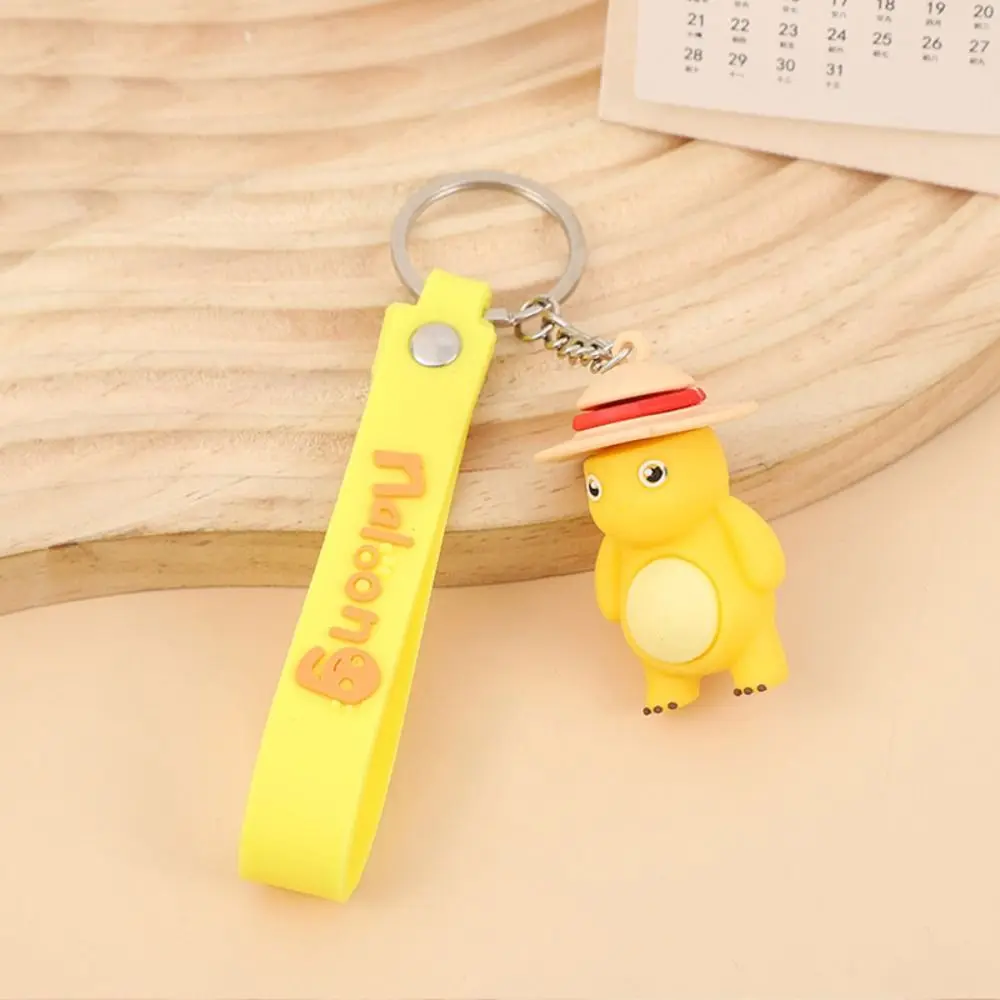 

Explosive Dragon Milk Dragon Keychain Charm Keyring Yellow Silicone Smile Milk Dragon Doll Cartoon Cute Bag Trinket