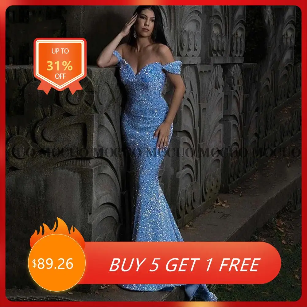 Blue Off the Shoulder Sequins Mermaid Prom Dresses Sexy Sweetheart Formal Party Wedding 2022 Sweep Train Robe De Soiree
Blue Off the Shoulder Sequins Mermaid Prom Dresses Sexy Sweetheart Formal Party Wedding 2022 Sweep Train Robe De Soiree
