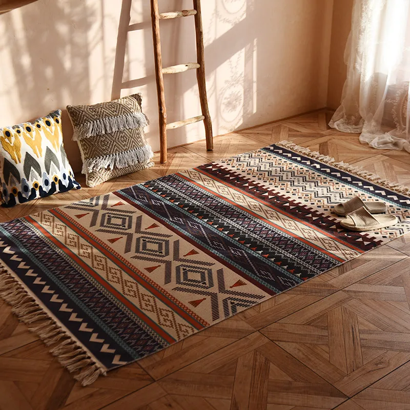 Bohemian Cotton and Linen Floor Mats Living Room Sofa Bedside Carpet Bedrom Rugs House Decorations Door Antiskid Cashmere Retro
Bohemian Cotton and Linen Floor Mats Living Room Sofa Bedside Carpet Bedrom Rugs House Decorations Door Antiskid Cashmere Retro