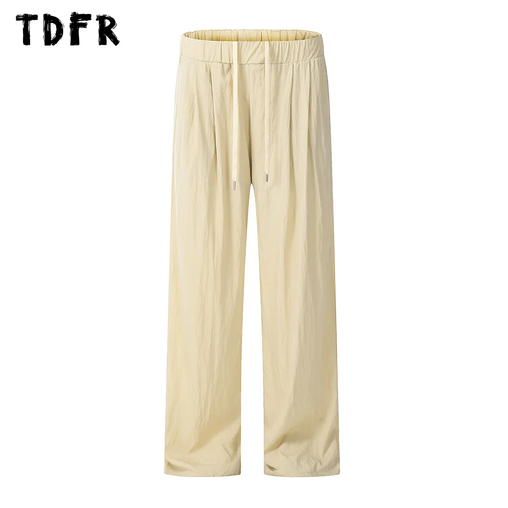 Pleated Casua Pants Mens Simple Solid Color Drawstring Elastic Waist Wide Leg Trousers Men
Pleated Casua Pants Mens Simple Solid Color Drawstring Elastic Waist Wide Leg Trousers Men