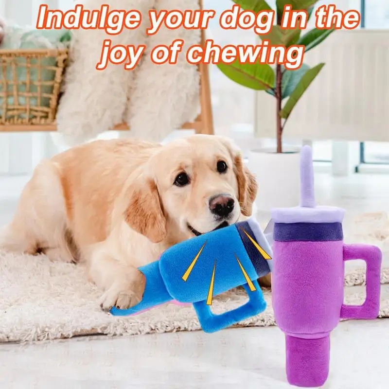 

Cup Dog Toy Pet Chew Bite Rope Toy Chew Interactive Dog Toys Pet Molar Bite Toy Durable Plush Puppy Teething toy pet Chew Toys