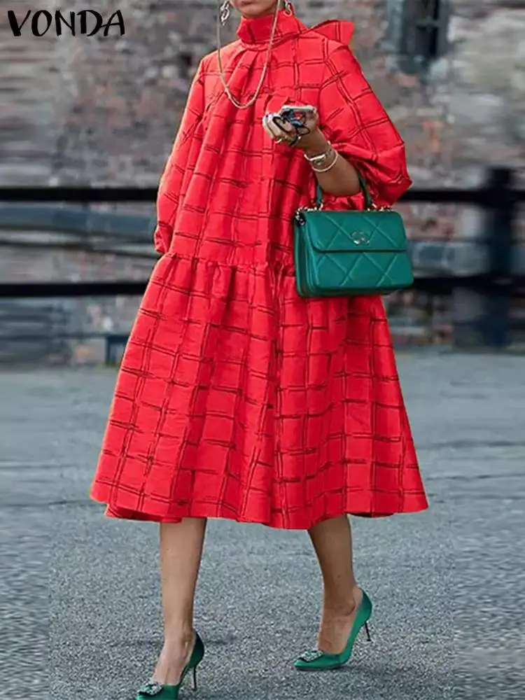 VONDA Autumn Shirt Dress 2023 Women Long Sleeve Plaid Mini Sundress Bohemian Stand Collar Casual Loose Bandage Party Vestidos
VONDA Autumn Shirt Dress 2023 Women Long Sleeve Plaid Mini Sundress Bohemian Stand Collar Casual Loose Bandage Party Vestidos
