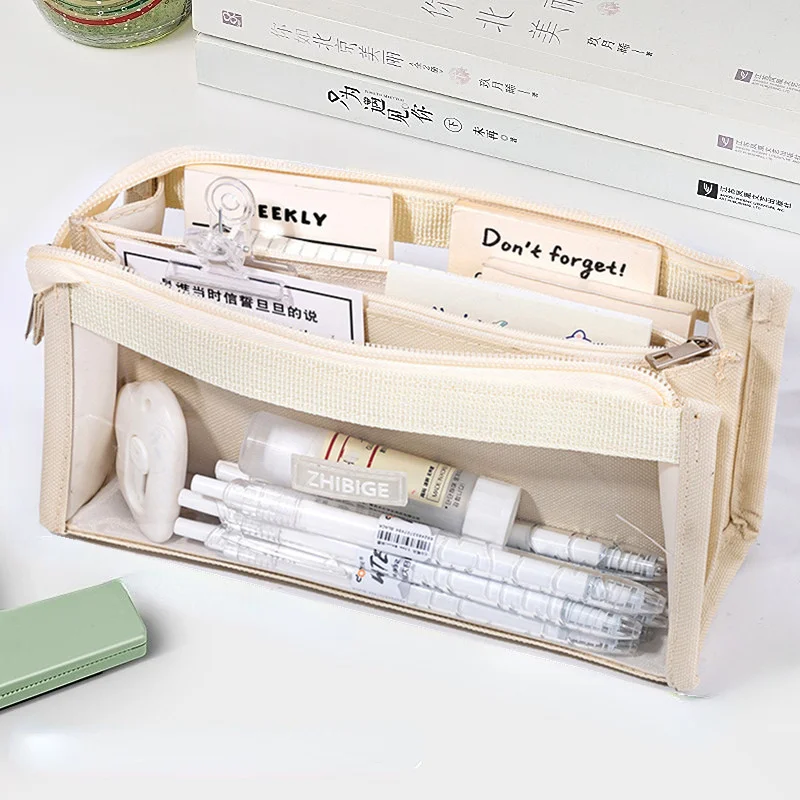 Girl Large Capacity Pencil Bag Aesthetic Cute Korean Stationery Transparent Pen Case Zipper Pencil Pouch School Supplies
Girl Large Capacity Pencil Bag Aesthetic Cute Korean Stationery Transparent Pen Case Zipper Pencil Pouch School Supplies