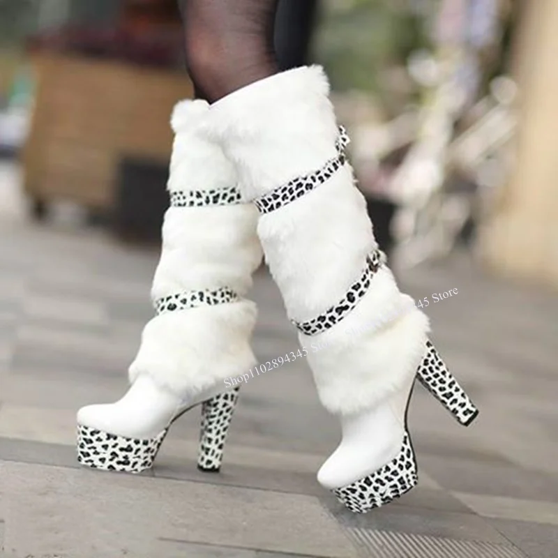 White Leopard Fur Patchwork Platform Boots Thin High Heel Cool Fashion Sexy Summer Casual Big Size Woman Shoes Zapatillas Mujer
White Leopard Fur Patchwork Platform Boots Thin High Heel Cool Fashion Sexy Summer Casual Big Size Woman Shoes Zapatillas Mujer