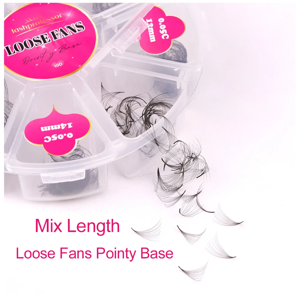 

300 Fans 500 Fans Loose Fan Lashes Eyelash Extensions 3D 4D 5D 6D Pointy Base Premade Medium Stem Sharp Thin Russian Volume Lash