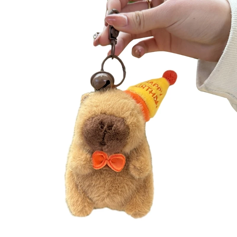 

Detailed Capybara Keyring Realistic Squeak Toy Bag Hangings Decor