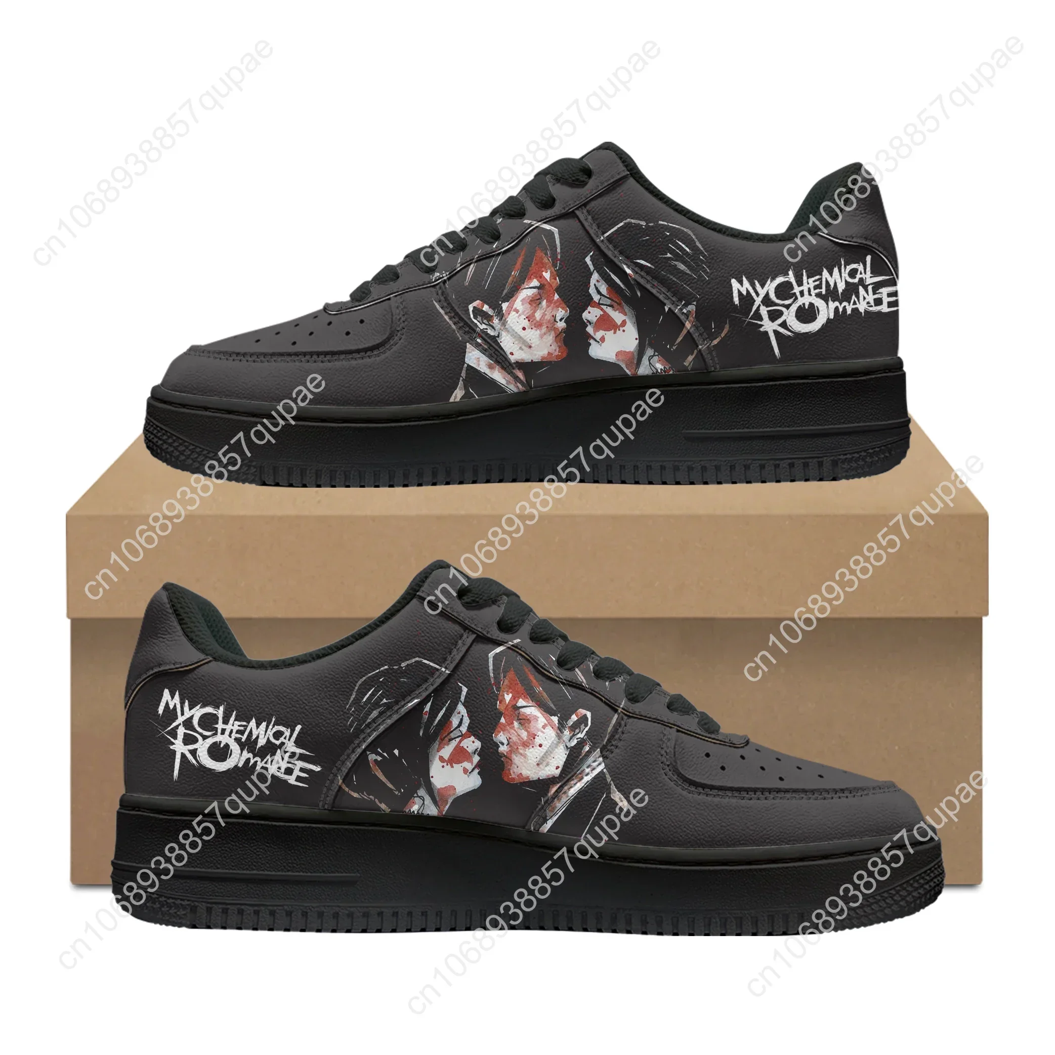 

My Chemical Romance Rock Band Shoes AF Basketball Mens Womens Running Sports Flats Force Sneakers Lace Up Mesh Custom Made Shoe