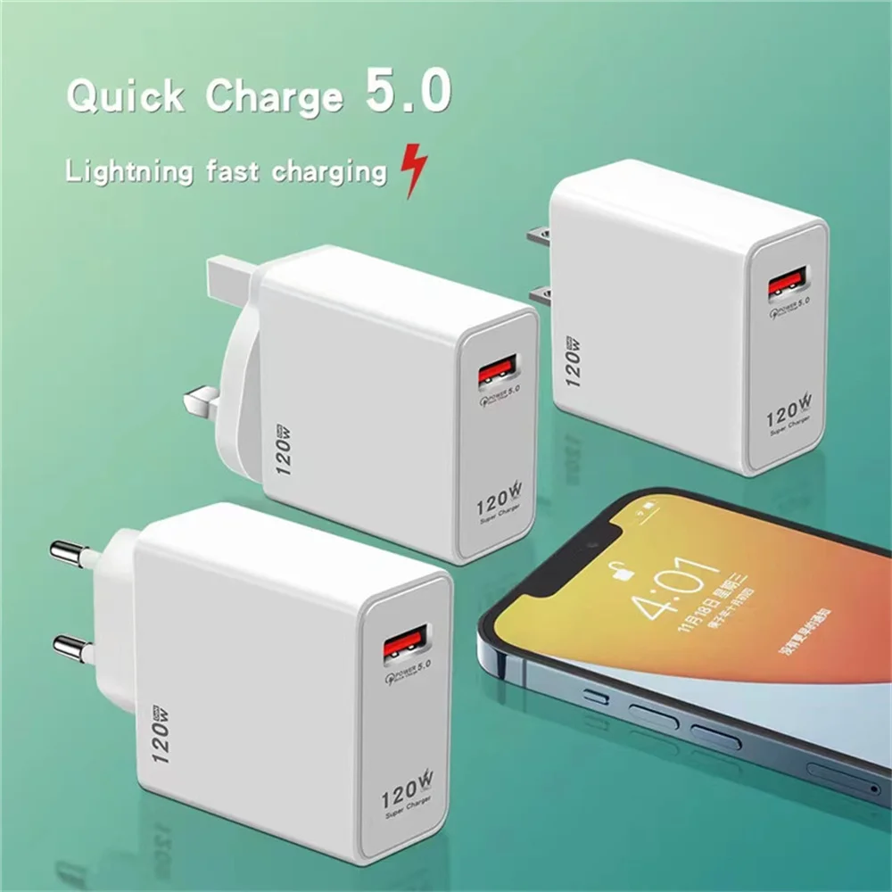 EU/US Plug Fast Wall Charger 120W USB Charger GaN Quick Charge 5.0 Mobile Phone Adapter For iPhone 14 iPad Huawei Xiaomi
EU/US Plug Fast Wall Charger 120W USB Charger GaN Quick Charge 5.0 Mobile Phone Adapter For iPhone 14 iPad Huawei Xiaomi