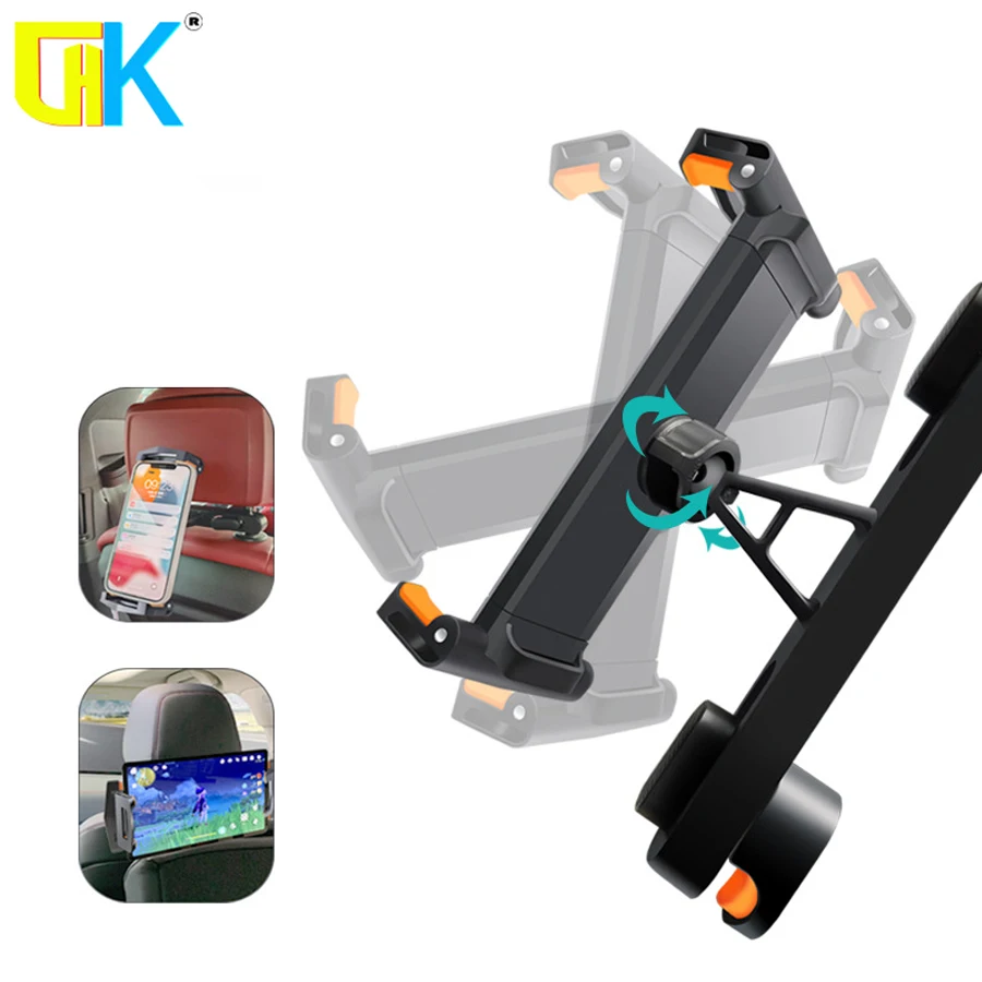 

HKGK Car Back Seat Headrest Mount Holder For iPad 4.7-12.9 inch 360 Rotation Universal Tablet PC Auto Car Phone Holder Stand