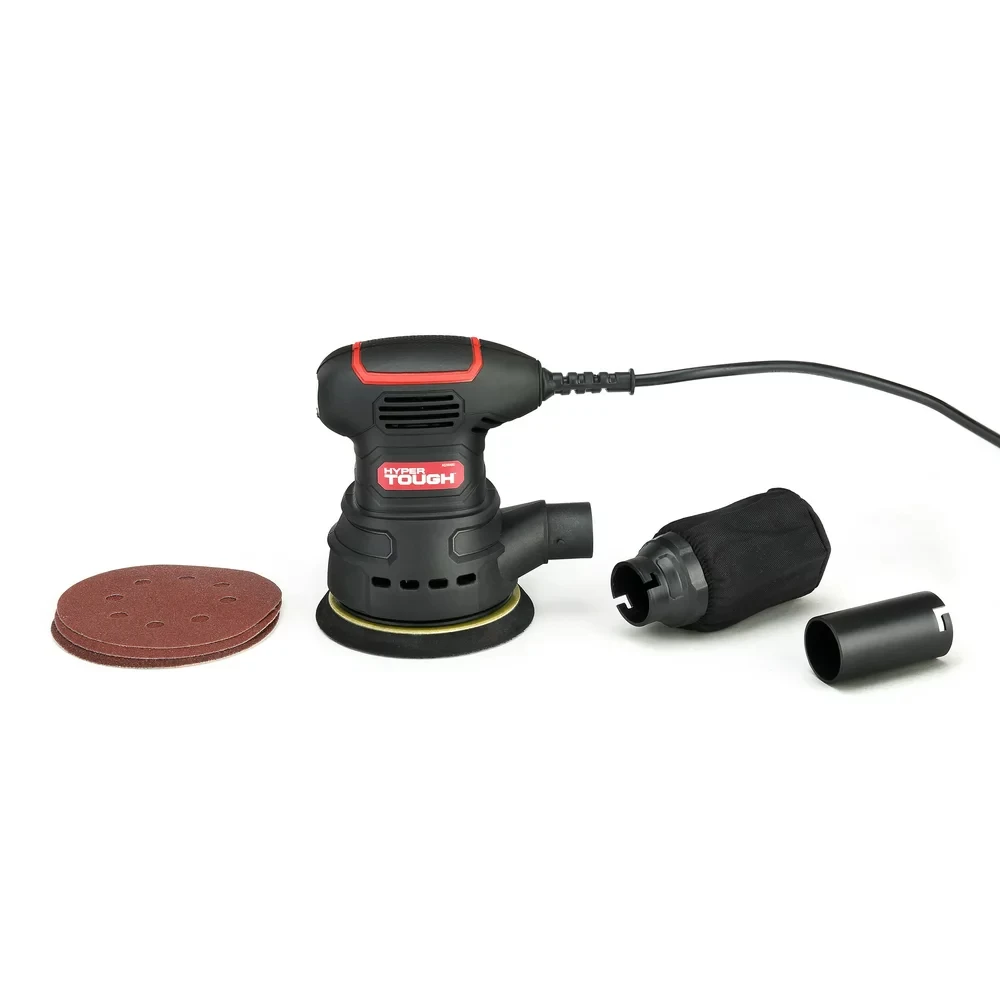 

Amp Corded 5 inch Orbital Sander with Dust Bag, Vacuum Hose Adapter & 3 Sanding Sheets (60, 80, & 120 Grit) car accessories car