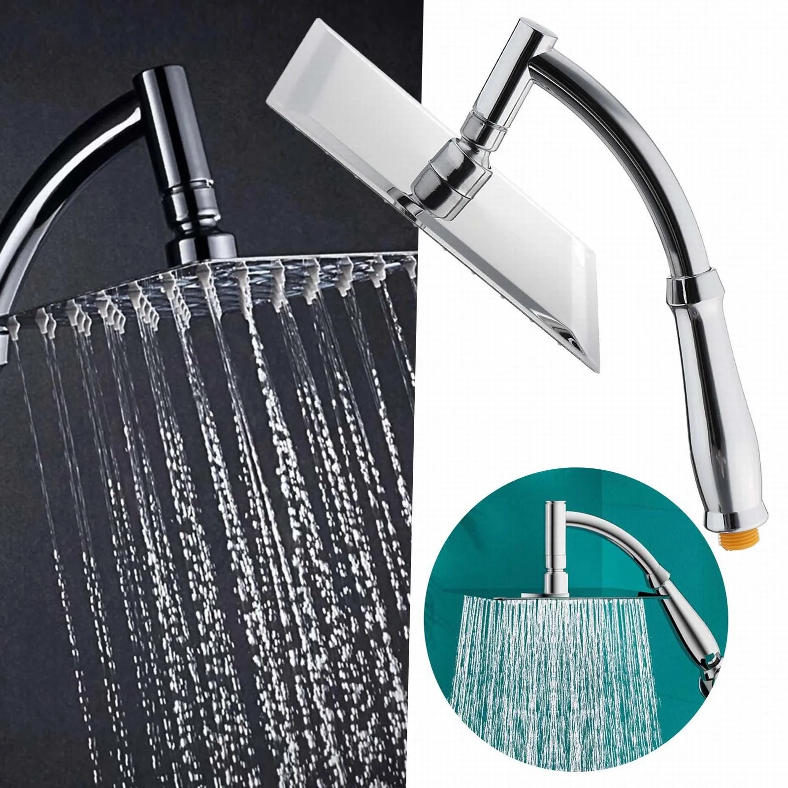 Stainless Steel Sprinkler Shower Household Top Spray Pressurization Single Head Round Shower Head Shower Head Handheld Filter 
Stainless Steel Sprinkler Shower Household Top Spray Pressurization Single Head Round Shower Head Shower Head Handheld Filter