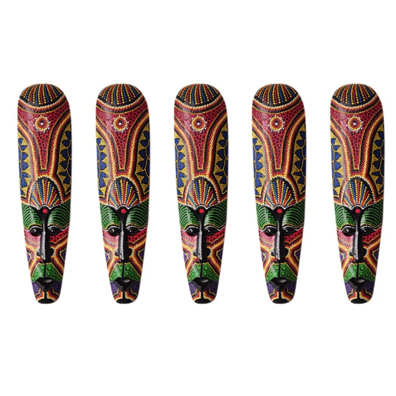 5X Wooden Mask Wall Hanging Solid Wood Carving Painted Facebook Wall Bar Home Decorations African Totem Mask Crafts A
5X Wooden Mask Wall Hanging Solid Wood Carving Painted Facebook Wall Bar Home Decorations African Totem Mask Crafts A