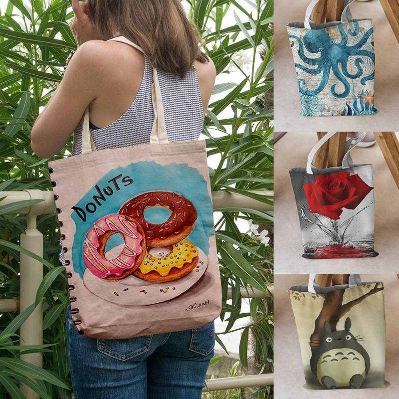 Luxury Customize Tote Bag Donut Seahorse Turtle Octopus Print Traveling Canvas Shoulder Bags Shopping Bags for Women with Print
Luxury Customize Tote Bag Donut Seahorse Turtle Octopus Print Traveling Canvas Shoulder Bags Shopping Bags for Women with Print
