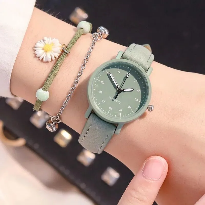 

Fashion Watch Frosted Leather Strap Korean Watches for Women Fashion Simple Style Quartz Wristwatches Ladies Watch Reloj Mujer