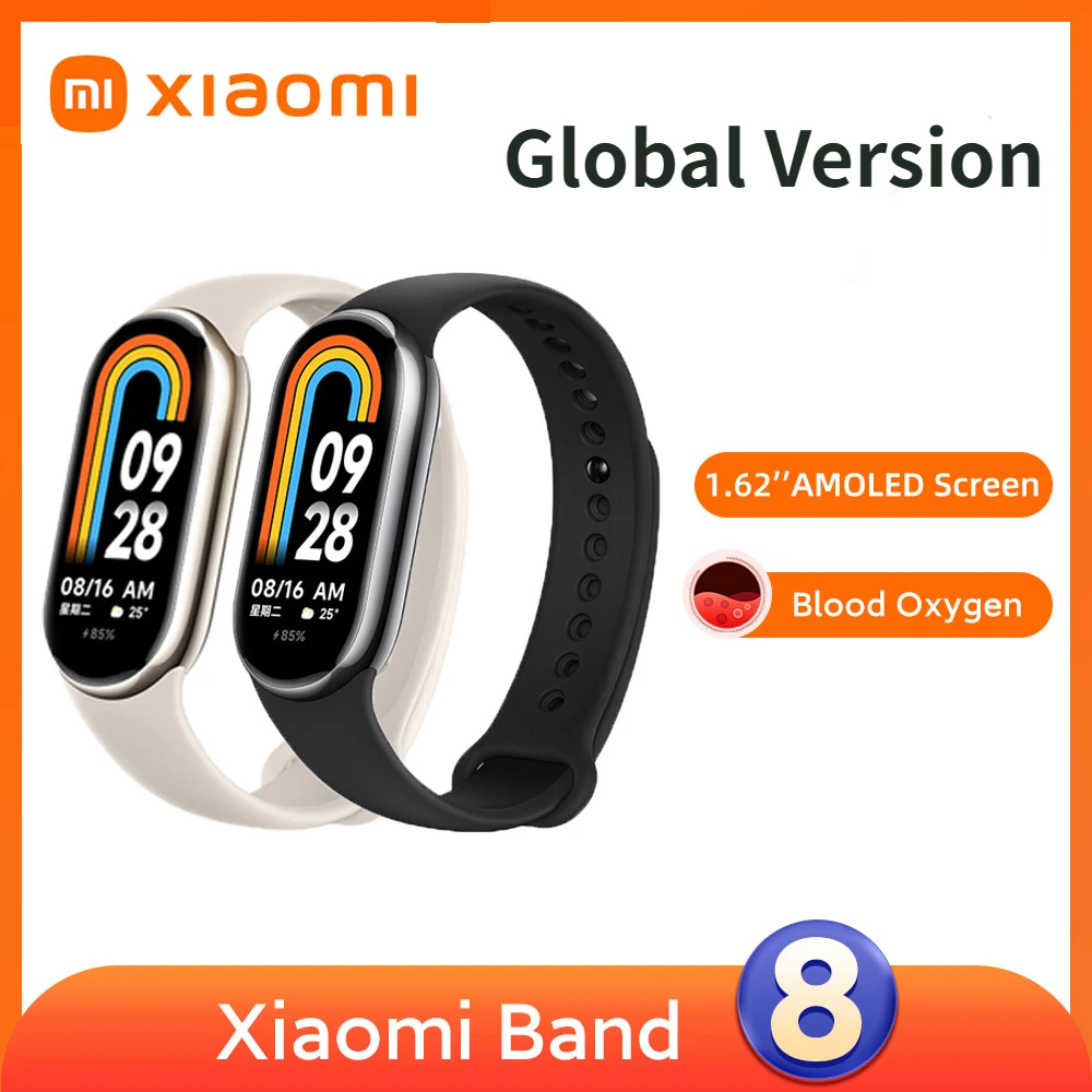 

Xiaomi Mi Band 8 Global Version Smart Bracelet 6 Color AMOLED Screen Miband 8 Blood Oxygen Fitness Traker Waterproof