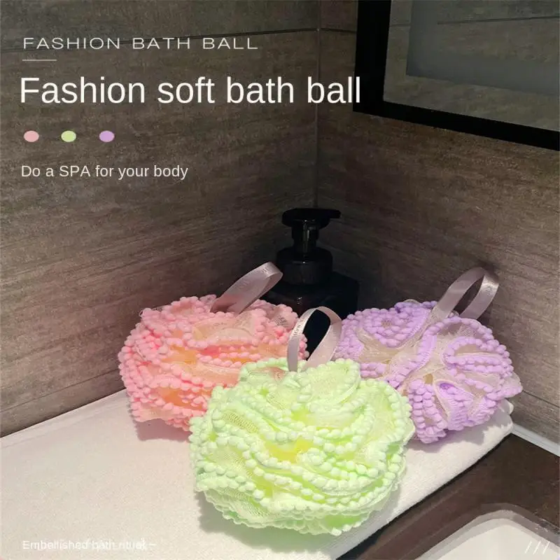 

Soft Mesh Bath Sponge Balls Skin Cleaning Brush Shower Puff Body Cleaner Exfoliating Scrubbers Bath Flower Bathing Accessories