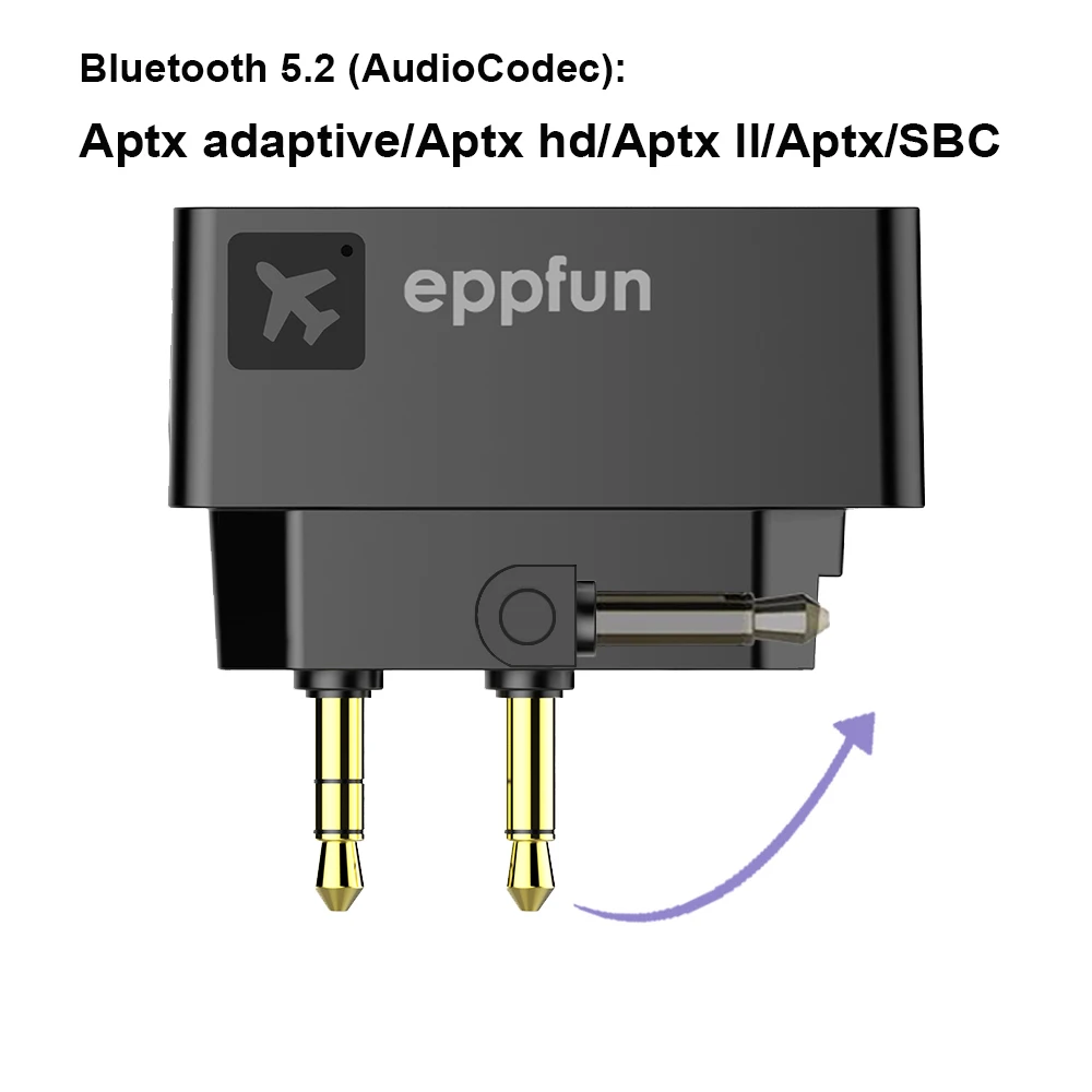 Eppfun AK3046E Pro беспроводной Bluetooth 5,2 адаптер для самолета, с Aptx HD/LL/адаптивным передатчиком для Airpods, наушников
Eppfun AK3046E Pro беспроводной Bluetooth 5,2 адаптер для самолета, с Aptx HD/LL/адаптивным передатчиком для Airpods, наушников