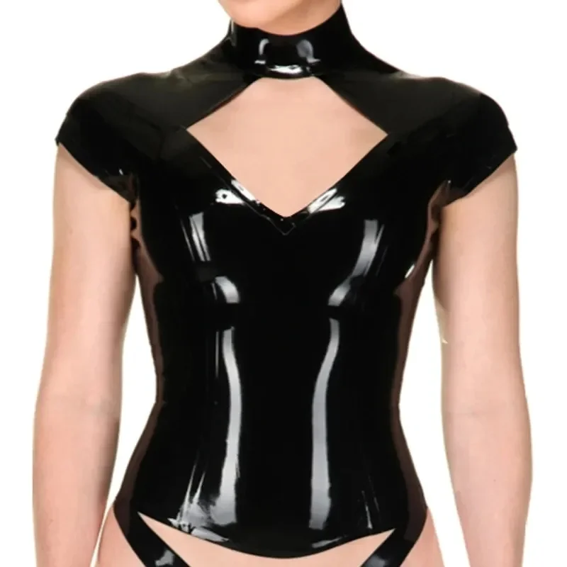 Sexy Black Women Latex Short Sleeves Shirt Rubber Top Tight Customize with Back Zipper
Sexy Black Women Latex Short Sleeves Shirt Rubber Top Tight Customize with Back Zipper