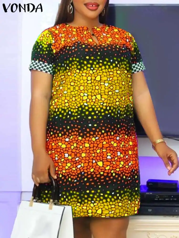 Women Summer Party Mini Dress 2024 Fashion Short Sleeve Dress VONDA Bohemian Printed Sundress Sexy Beach Vestidos Loose Robe
Women Summer Party Mini Dress 2024 Fashion Short Sleeve Dress VONDA Bohemian Printed Sundress Sexy Beach Vestidos Loose Robe