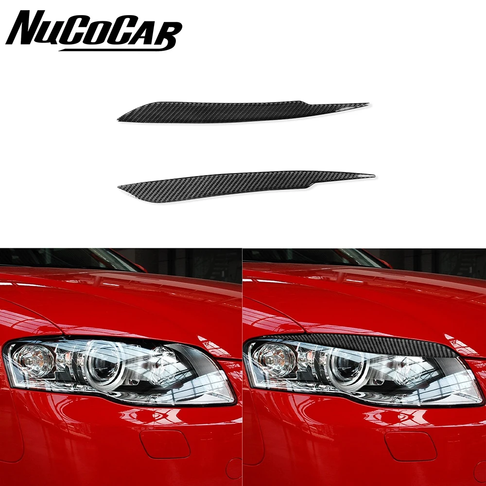 Для Audi A4 B7 S4 2006 2007 крышка из углеродного волокна для фар и бровей, отделочная полоса, аксессуары для внешней отделки автомобиля, декоративные наклейки 
Для Audi A4 B7 S4 2006 2007 крышка из углеродного волокна для фар и бровей, отделочная полоса, аксессуары для внешней отделки автомобиля, декоративные наклейки