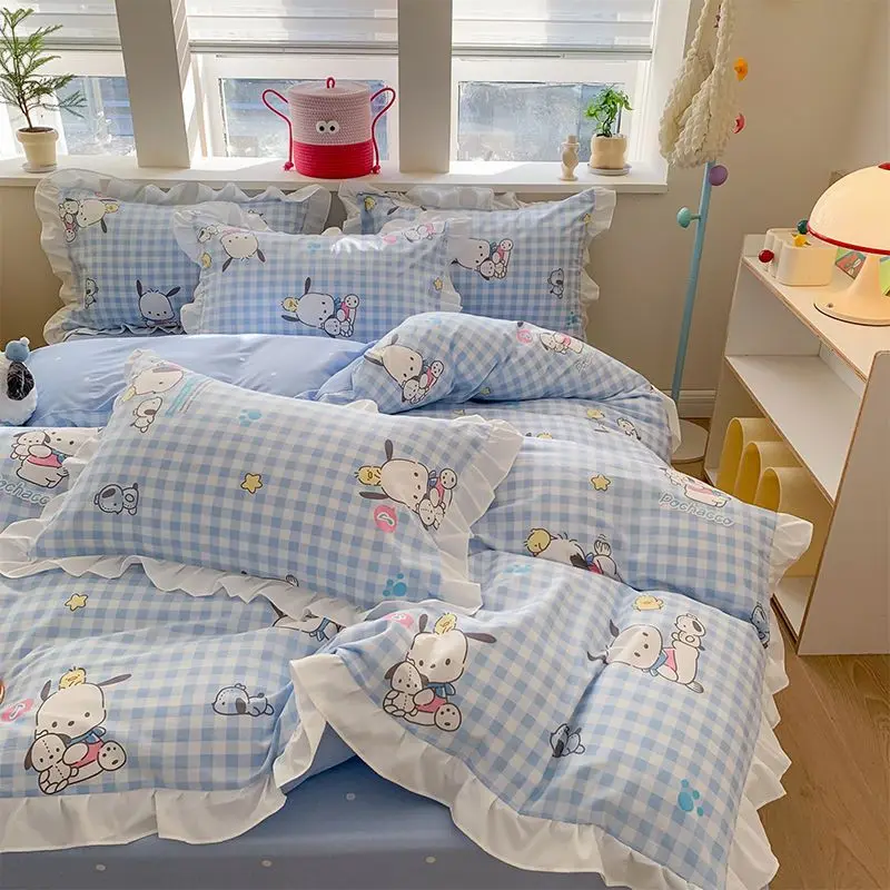 Постельное белье sanrio Kuromi My melody полачко из хлопка, набор из четырех предметов в стиле Каваий принцессы, простыня, пододеяльник, подарочный набор из трех предметов
Постельное белье sanrio Kuromi My melody полачко из хлопка, набор из четырех предметов в стиле Каваий принцессы, простыня, пододеяльник, подарочный набор из трех предметов