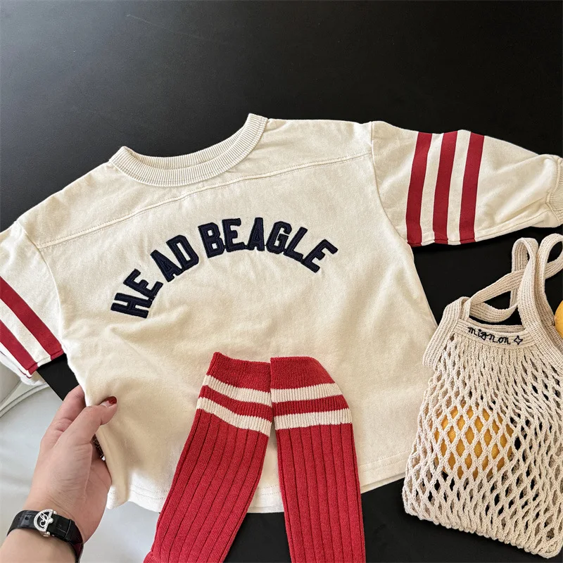 2025 Autumn New Children Long Sleeve T Shirts Boys Girls Letter Embroidery Cotton Tops Kids Casual Sweatshirt Bottoming Shirt 35 Se24e7b7c57a2402ea67b3db7f48276fbi